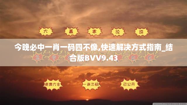 今晚必中一肖一码四不像,快速解决方式指南_结合版BVV9.43