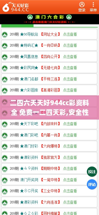二四六天天好944cc彩资料全 免费一二四天彩,安全性方案执行_DIY工具版LJS9.13