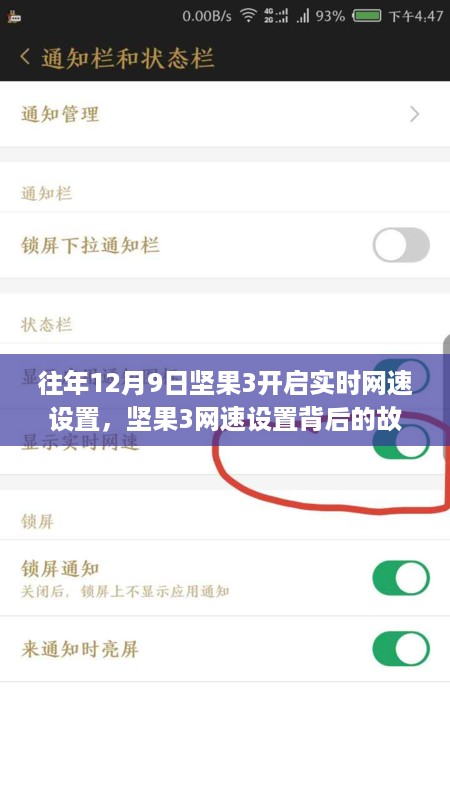 坚果3网速设置背后的故事，开启实时网速，拥抱变化与成就感的魔法时刻