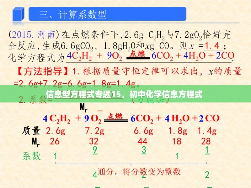 信息型方程式专题15，初中化学信息方程式 